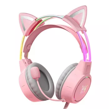 Słuchawki Onikuma X15Pro Gaming Headphones Różowe Kocie Uszy