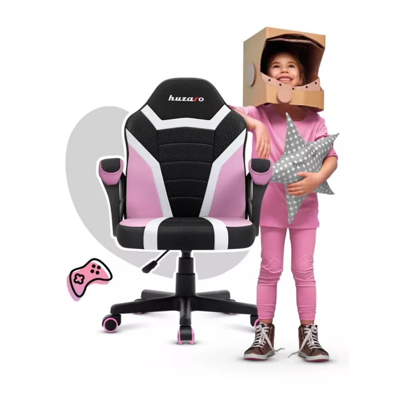Fotel gamingowy dla dzieci Huzaro Ranger 1.0 Pink Mesh