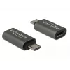 DeLOCK - Adapter USB - USB-C (gniazdo) na Micro-USB Typ B (wtyk) - USB 3,1 Gen 1 - 2,8 cm - Antracyt (65927)