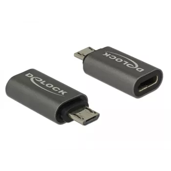DeLOCK - Adapter USB - USB-C (gniazdo) na Micro-USB Typ B (wtyk) - USB 3,1 Gen 1 - 2,8 cm - Antracyt (65927)