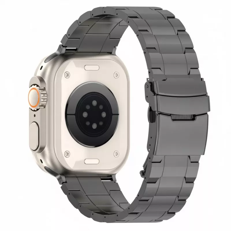 GUAN Premium Pasek do zegarka Apple Watch, czarno-szary, 44mm, 45mm, 42mm (Series 1/2/3), 49mm, 46mm, GA-MAG-BNDA-P-BGL