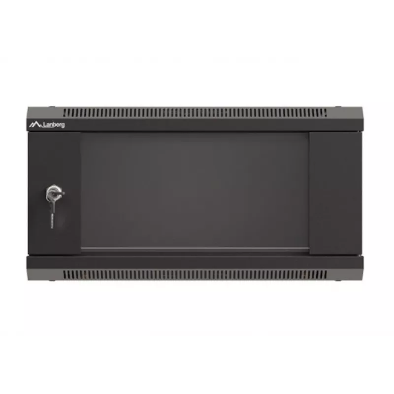 Szafka rackowa naścienna LANBERG WF03-5304-10B 19 cali 4U czarna, drzwi szklane