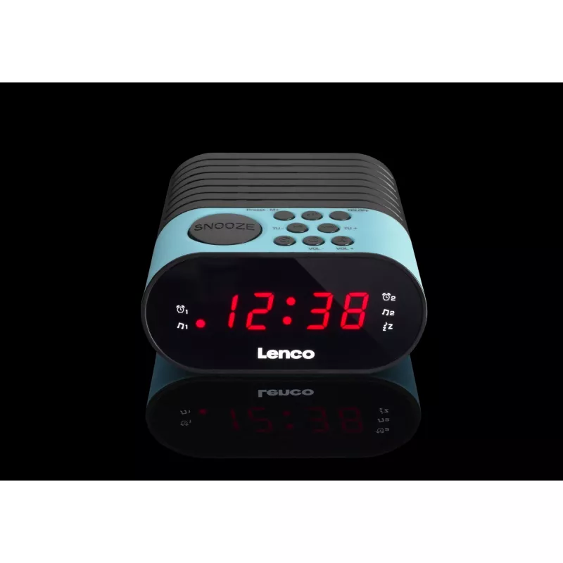 Radio z budzikiem Lenco CR-07 Czarny Niebieski