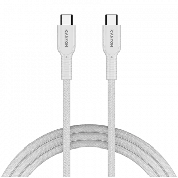 Kabel CANYON OnWire 60CL C-C 60W COLOR Pleciony 1m Biały