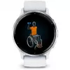 Smartwatch GARMIN Venu 3 — 1,4-calowy AMOLED, koperta 45 mm, GPS, Wi‑Fi, 8 GB, srebrno-biały, pasek silikonowy