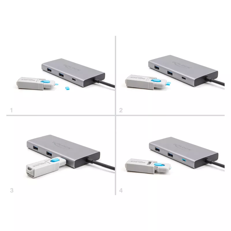 DeLOCK Port Blocker USB Type-C 10 Ports niebieski