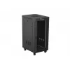 Szafa rackowa stojąca LANBERG 19 cali 24U 600x800 mm czarna z drzwiami szklanymi i wycięciem na LCD (płaski Pack) v2