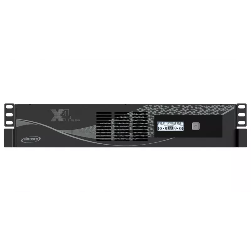 UPS Rack Infosec X4 2000 RM Plus 2 kVA / 1200 W, 10 gniazd typu F, LCD, Line-Interactive