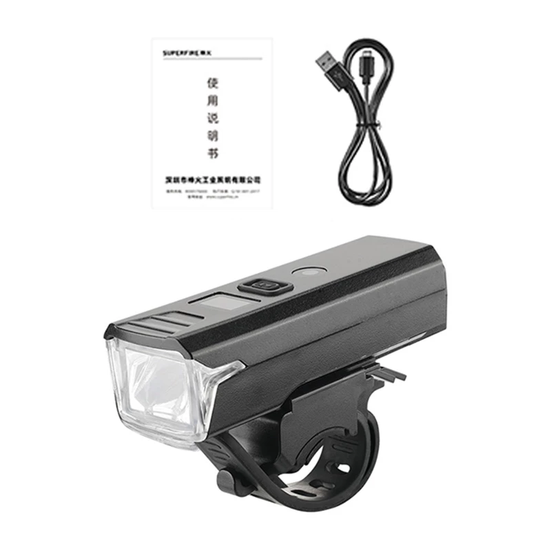 Przednia lampka rowerowa LED Superfire D6 (model BL56-B) — kompaktowa, ładowalna lampka rowerowa