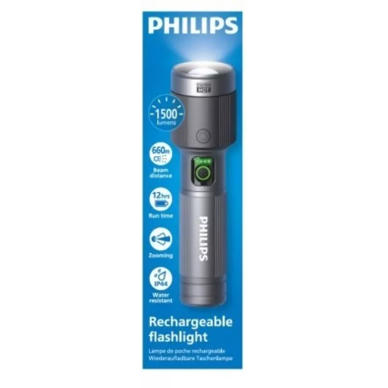 Latarka Philips ładowalna USB-C 1500 lm 2000 mAh