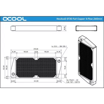 Radiator Alphacool NexXxoS ST30 Full miedź X-Flow 240 mm (14229)