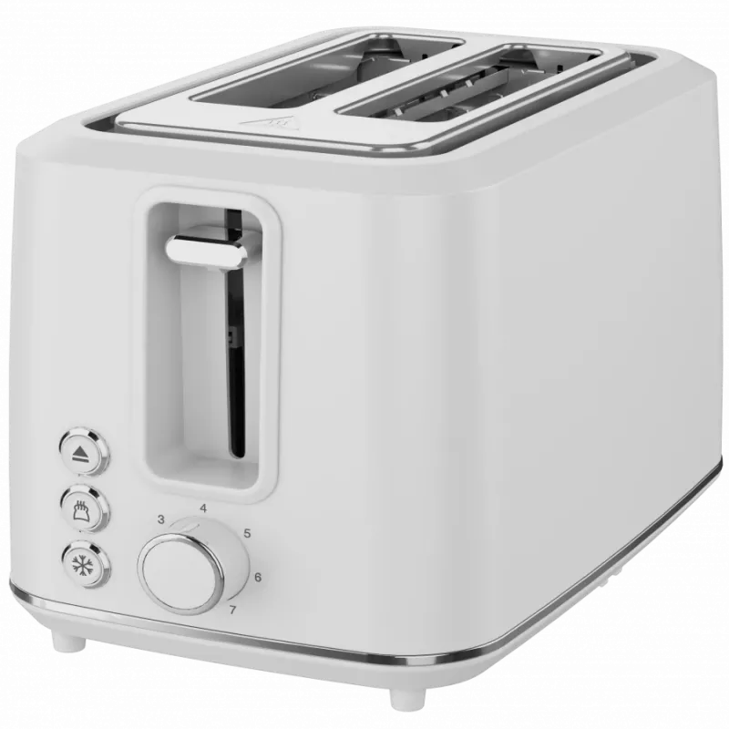 Toster elektryczny, biały, 220-240V, 50-60Hz, 920-1080W, 2 szczeliny, 3 tryby, 7 poziomów opiekania