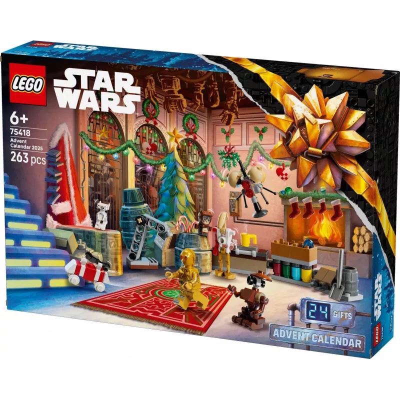 Klocki konstrukcyjne LEGO Star Wars Kalendarz adwentowy 2025 — zestaw 75418, sezonowe minifigurki i modele do zbudowania