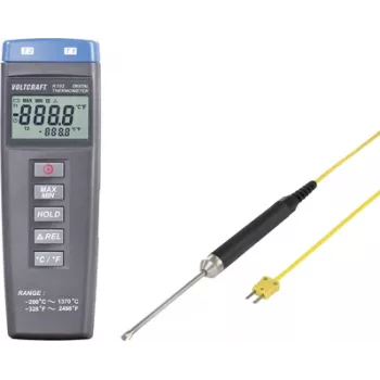 VOLTCRAFT K102 + TP 207 przyrząd do pomiaru temperatury -200 do +1370 °C sonda typu K