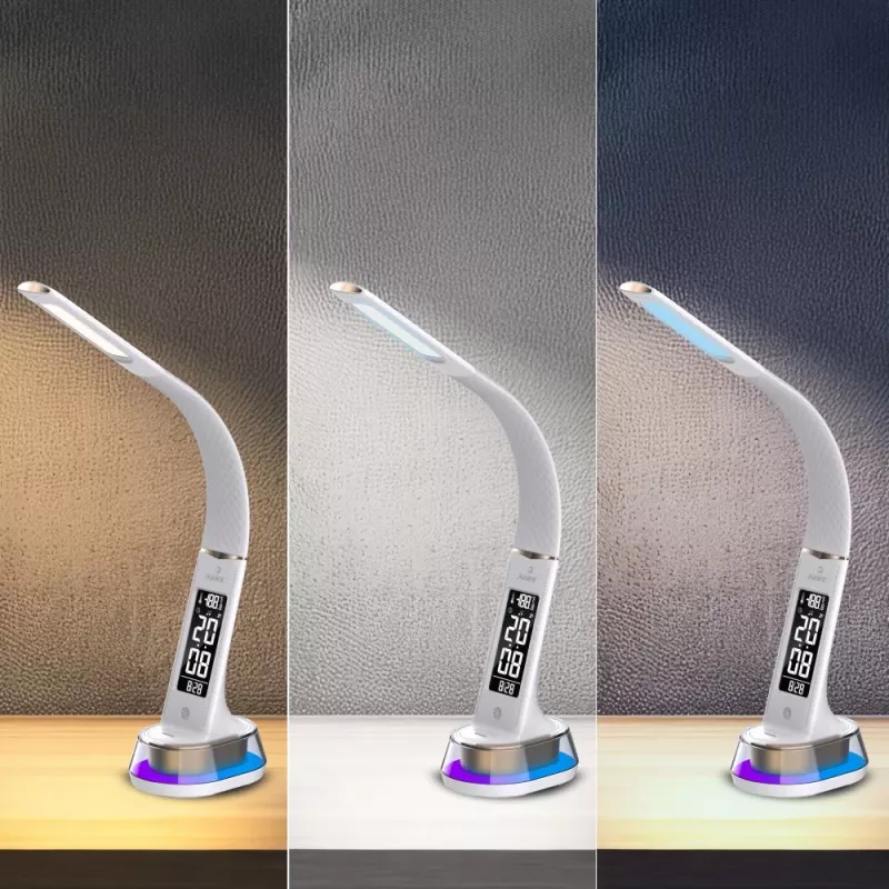 Lampa biurkowa Hawk HW-LAMP05 biała LED z regulacją — kompaktowa lampka zadaniowa LED z regulowanym ramieniem