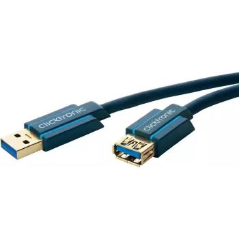 ClickTronic 1.8m USB 3.0 A/A m/f 1.8m USB A USB A niebieski kabel USB (70119)