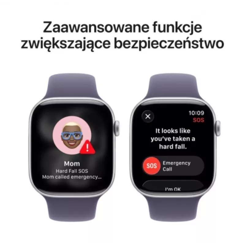 Apple Watch Series 11 GPS + Cellular 42mm Srebrna Aluminiowa Koperta z Fioletowo-Mglistym Paskiem Sportowym - M/L