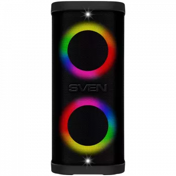 Przenośny głośnik SVEN PS-950, czarny, moc wyjściowa 2x80W (RMS), TWS, Bluetooth, IPx4, FM, USB, microSD, wyświetlacz LED, bateria litowa