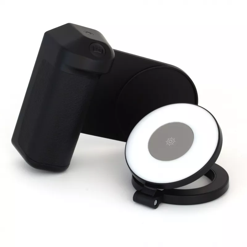 Lampka do selfie RealPower Selfie MagFree LED Czarna Biała ABS PU