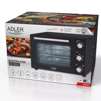 Piekarnik elektryczny Adler AD 6025 — pojemność 35 L, 1500 W, czarny