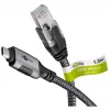 Kabel Ethernet USB-C 3.2 Gen2 wtyczka > wtyczka RJ-45 (czarny/srebrny, 5 metrów, pleciona osłona tekstylna)
