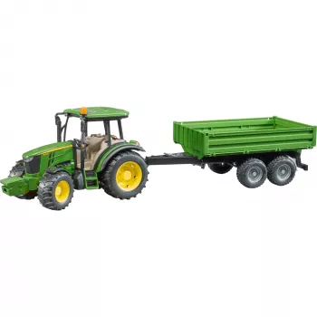 Model ciągnika BRUDER John Deere 5115 M z przyczepą wywrotką