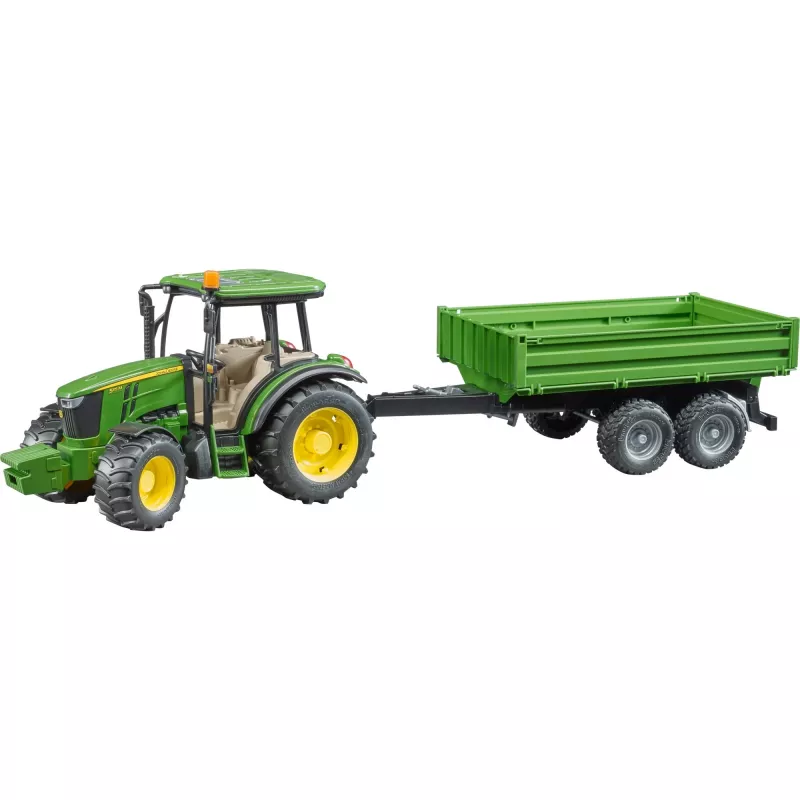 Model ciągnika BRUDER John Deere 5115 M z przyczepą wywrotką