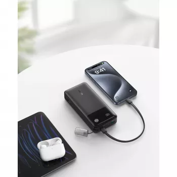 PowerBank z kablem USB-C 20000 mAh 30W Czarny