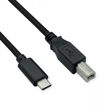 Kabel ROLINE USB 2.0 Type C, C - B, ST/ST, czarny, 4,5 m (11.02.8338)
