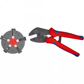 Knipex 97 33 02 zaciskarka do kabli Narzędzie do zaciskania niebieski, czerwony