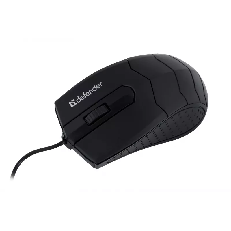 Optyczna mysz symetryczna DEFENDER HIT MB-530 — 1000 DPI, USB Type-A, czarna, przewód 1,5 m