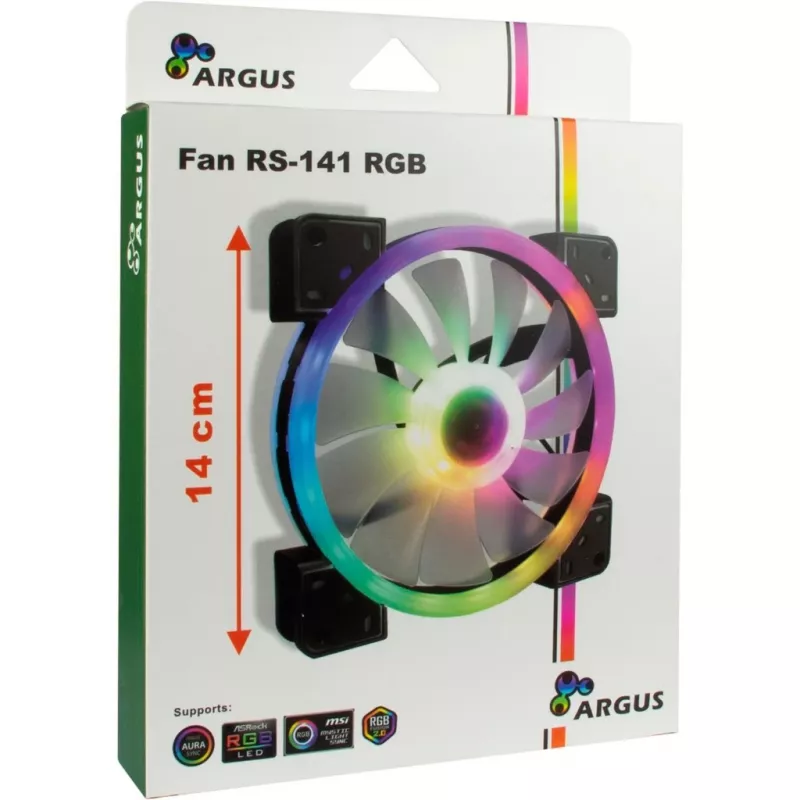 INTER-TECH 88885539 Wentylator obudowy 140mm ARGB - Czarny