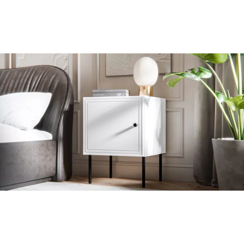 Zestaw szafek nocnych 2 szt. cama meble PALAZZO BIS 45×39×H59 cm, biały mat, MDF/płyta wiórowa
