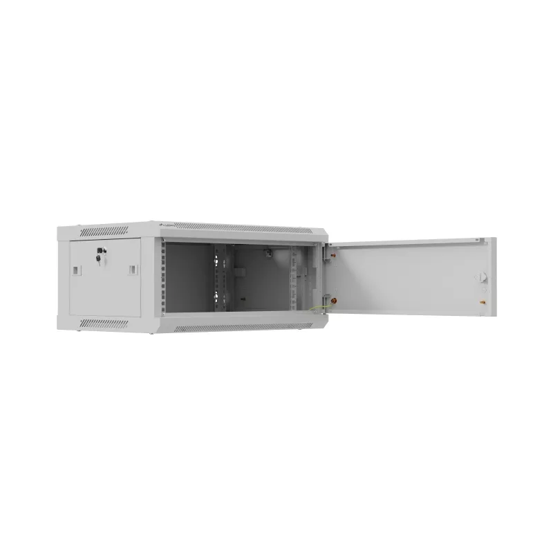 Szafa instalacyjna wisząca 19 cali LANBERG WF01-6404-00S 4U 600×450 mm, szara