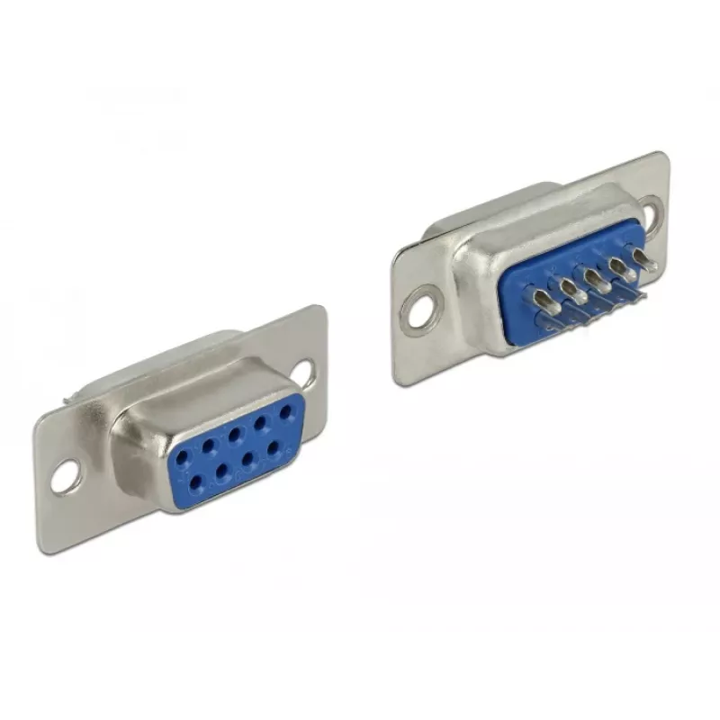 Złącze przewodowe DeLOCK 65882 Sub-D 9 pin Niebieski Srebrny