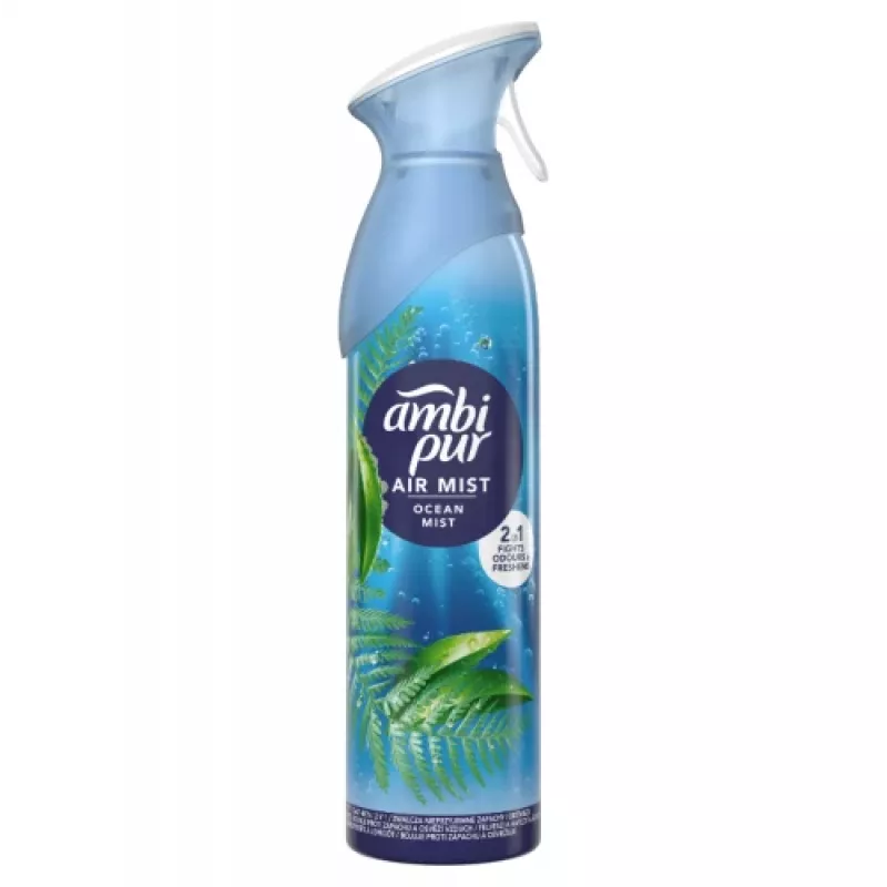 Odświeżacz powietrza AMBIPUR Ocean Mist 185 ml — płynny wkład zapachowy w aerozolu