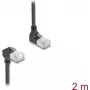DeLOCK Kabel sieciowy RJ45 Cat.6A S/FTP cienki 90° 2m czarny