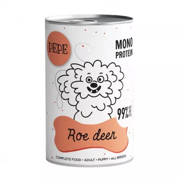 Mokra karma dla psa PAKA ZWIERZAKA Pepe Sarna 400 g — dla dorosłych, smak sarny, bezglutenowa i bez soi