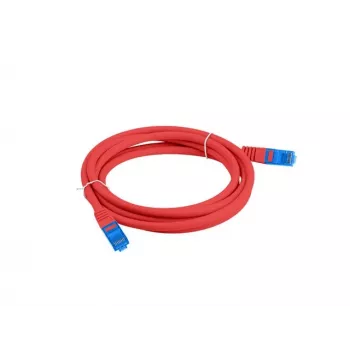 LANBERG PATCHCORD S/FTP CAT.6A 0.5M Czerwony LSZH