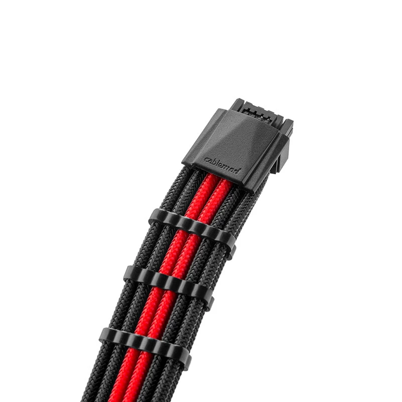Zestaw kabli zasilających CableMod C-Series PRO RM Czarny Label CM‑PCSR‑16P3KIT‑NKKR‑R — oplecione kable PSU w kolorach czarnym i czerwonym