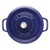 Staub 24 cm okrągły garnek żeliwny ciemnoniebieski