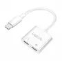 LogiLink Adapter audio USB-C USB-C/M na 2x USB-C/F 60W PD biały
