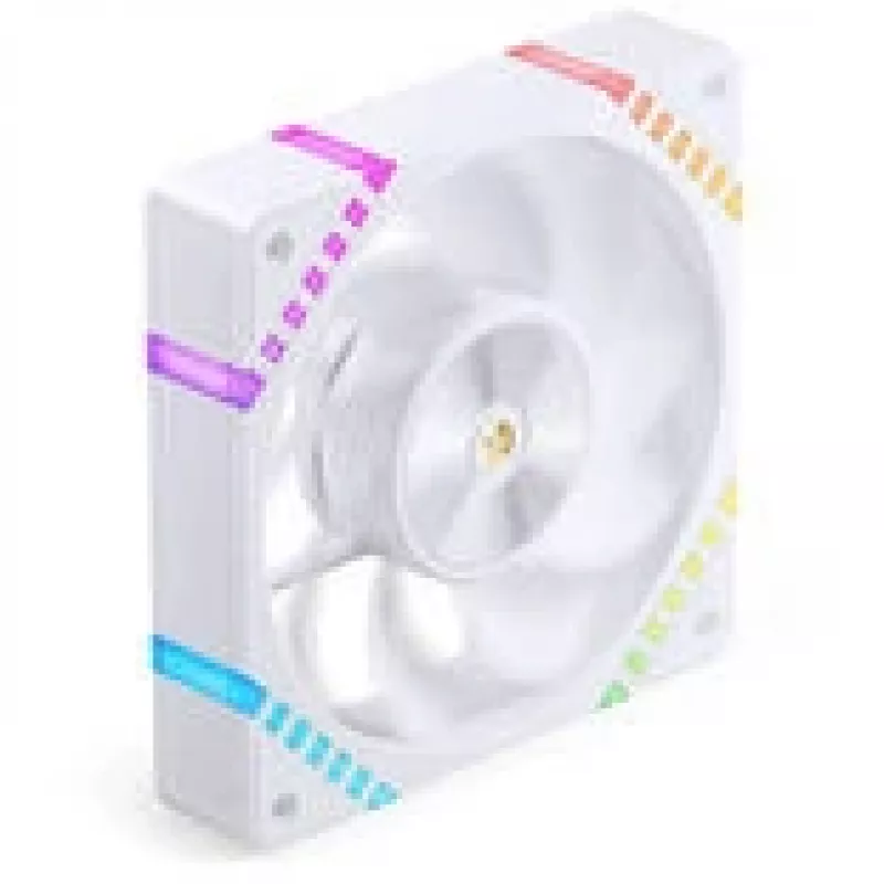 Wentylator obudowy 120mm Jonsbo HF2-120 biały — odwrócone łopatki, PWM, ARGB