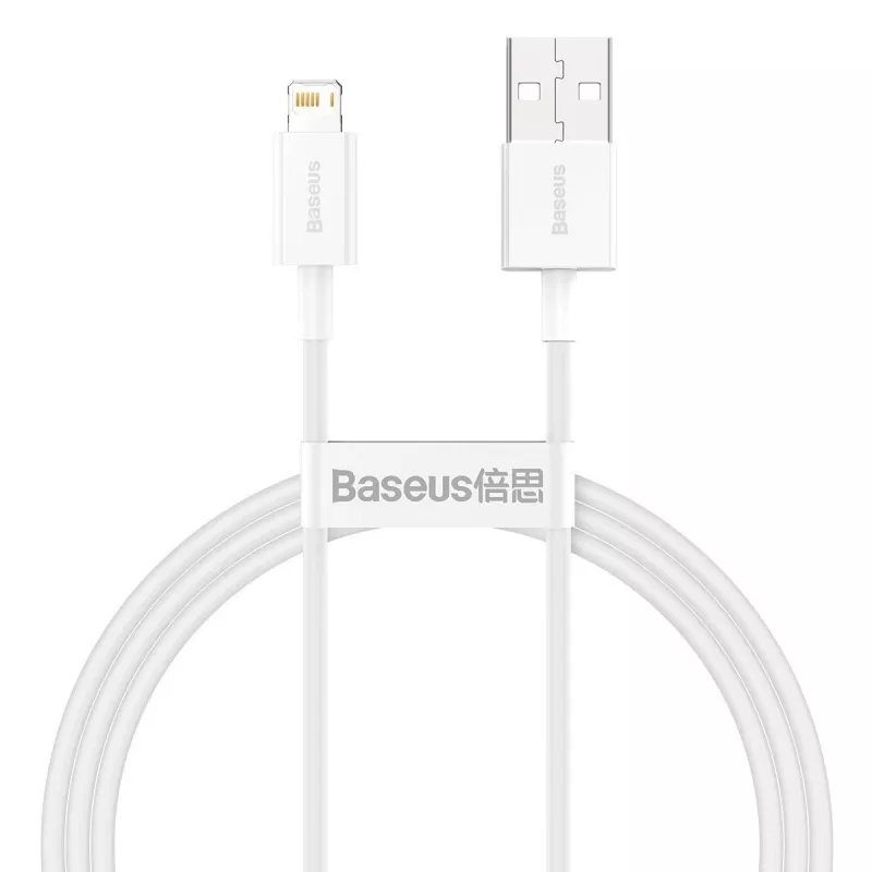 Kabel do telefonu komórkowego Baseus CALYS-A02 biały 1 m USB A Lightning