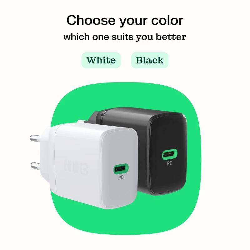 Zasilacz zielony Cell PowerSource Solo30 30W Czarny — ładowarka jednoportowa USB-C