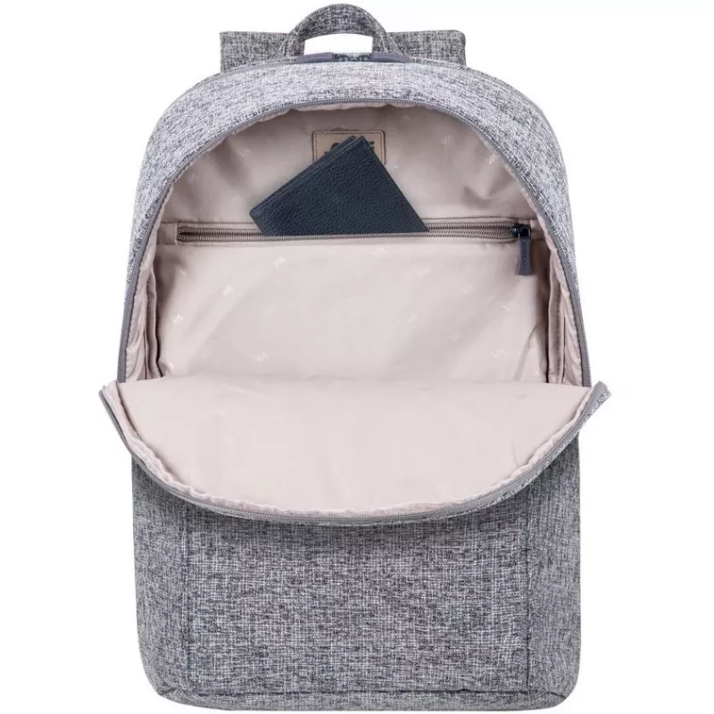 RIVACASE Anvik 15.6 plecak na laptopa, 15L, szary, wodoodporny materiał, kieszenie na tablet 10.5, smartfon, dokumenty, akcesoria, butelkę