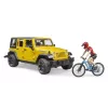 Zabawkowy jeep BRUDER 02543 o tematyce kolarstwa górskiego i rowerzysty, ABS, wielokolorowy, od 4 lat