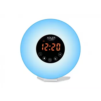 Budzik Wake‑Up Light Adler AD1916 z symulacją wschodu słońca i radiem FM
