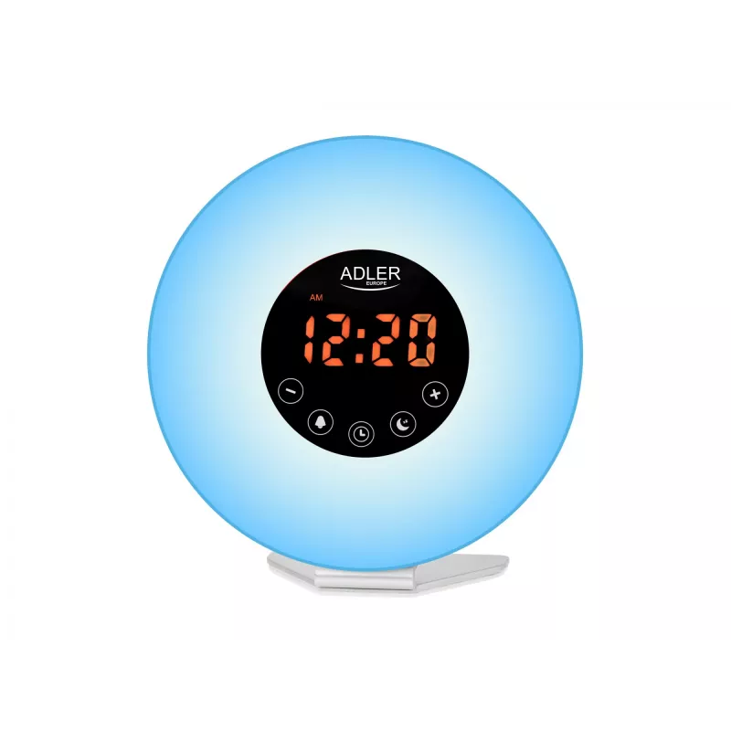 Budzik Wake‑Up Light Adler AD1916 z symulacją wschodu słońca i radiem FM