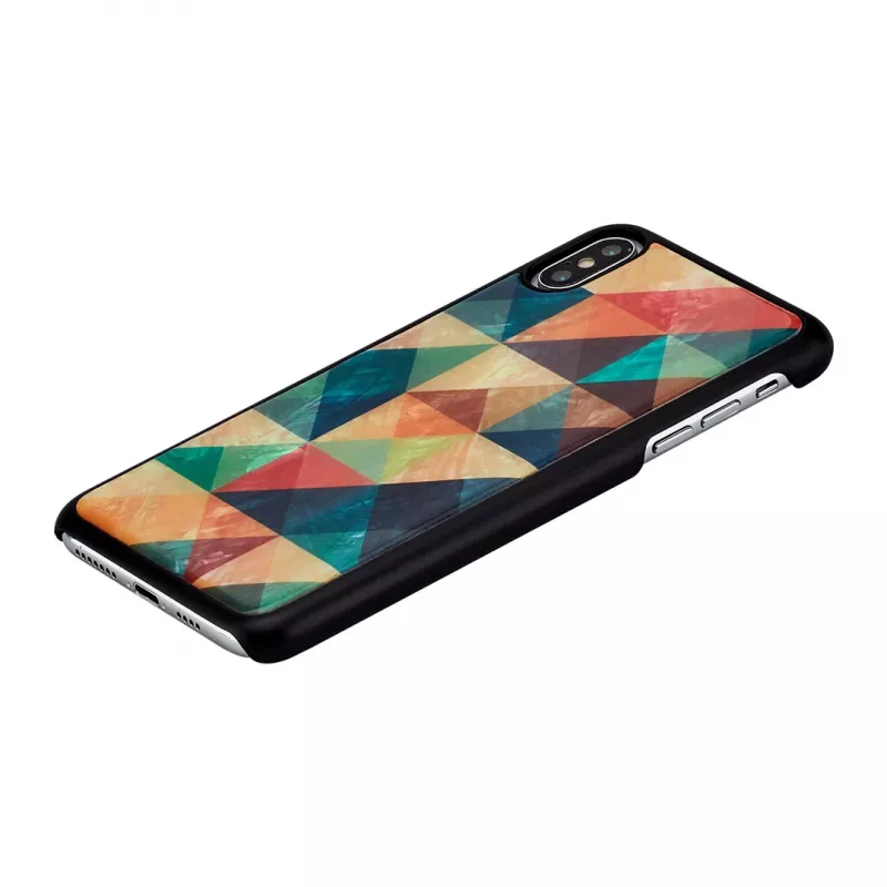 Etui telefoniczne iKins do iPhone XS Max — wzór mozaiki, czarny